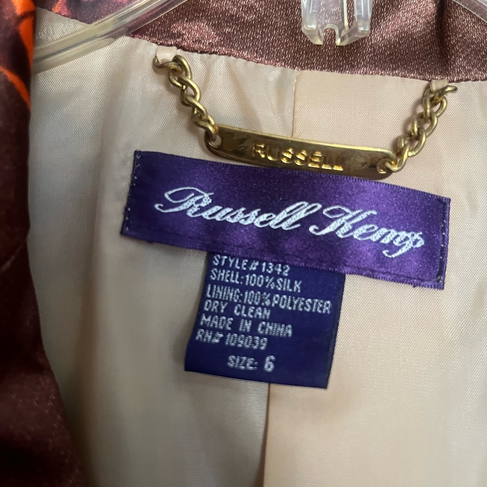 Russell Kemps print satin blazer size 6